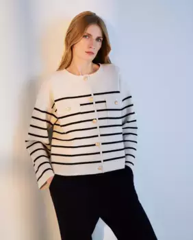 Женский короткий вязаный жакет Woman El Corte Ingls, белый