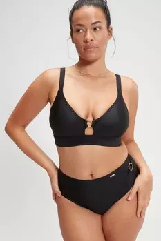 Женский корректирующий треугольный верх бикини со съемными подушечками для бюстгальтера Speedo, черный