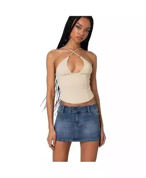 Женский корсет Lou Crossover, расшитый бисером Edikted, бежевый