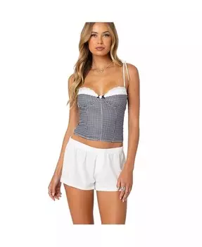 Женский корсет Peekaboo Lacey в клетку Edikted, черный