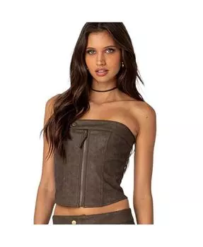 Женский корсетный топ на шнуровке Ziva Edikted, коричневый