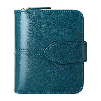 Женский кошелек Banyanu, Античный желтый (18 слотов для карт) — кисть для защиты от кражи