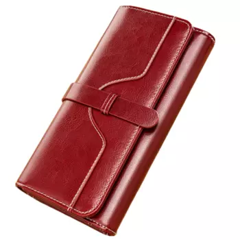 Женский кошелек Banyanu, Бордовый – щётка против кражи