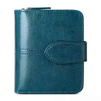 Женский кошелек Banyanu, Голубой павлин (18 слотов для карт) – щетка против кражи