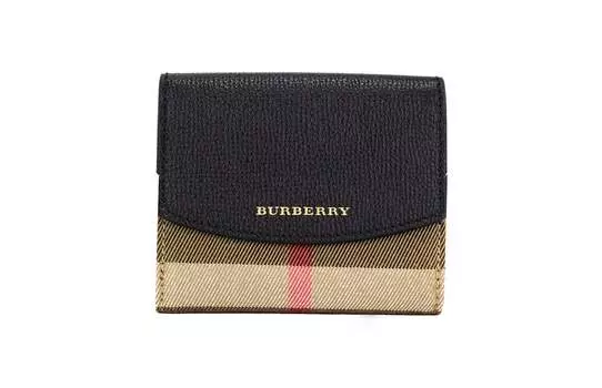 Женский кошелек Burberry Luna Grained Leather House Check Canvas с застежкой-молнией, цвет multi