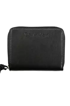 Женский кошелек Calvin Klein на молнии с тисненым логотипом, черный