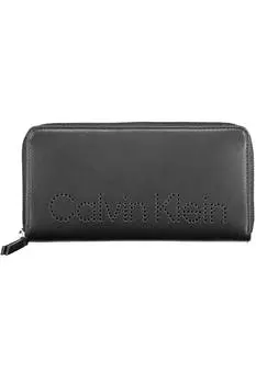 Женский кошелек Calvin Klein с перфорацией и молнией, черный