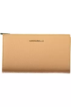 Женский кошелек Coccinelle кожаный с 2 отделениями и логотипом бренда, светло-коричневый