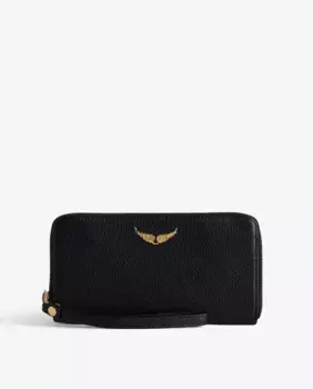 Женский кошелек Compagnon черный кожаный Zadig & Voltaire