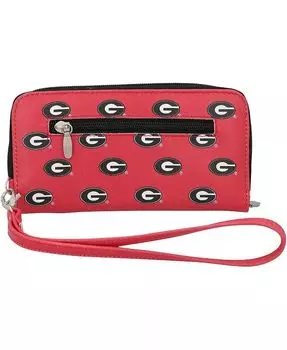 Женский кошелек Georgia Bulldogs на молнии вокруг браслета Eagles Wings, красный