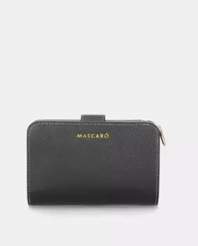 Женский кошелек из черной кожи Mascar, черный