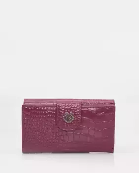 Женский кошелек из кокосовой кожи фиолетового цвета из лакированной кожи Laura Valle, фиолетовый