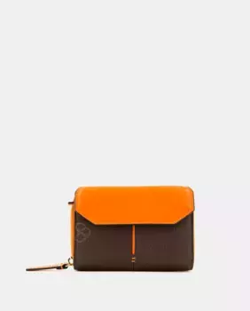 Женский кошелек из коричневой кожи с клапаном Scharlau, коричневый