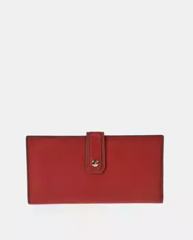 Женский кошелек из кожи черного цвета Pierre Cardin, красный