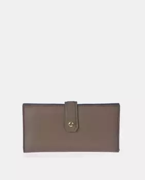 Женский кошелек из кожи черного цвета Pierre Cardin, цвет Topo