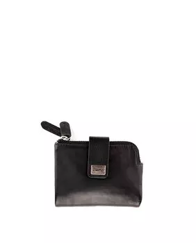 Женский кошелек из мягкой черной кожи Stamp, черный