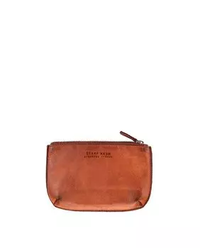 Женский кошелек из мытой кожи цвета кожи Stamp, светло-коричневый