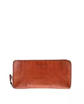 Женский кошелек из мытой кожи цвета кожи Stamp, светло-коричневый