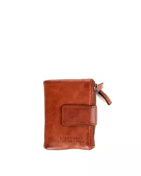 Женский кошелек из мытой кожи цвета кожи Stamp, светло-коричневый