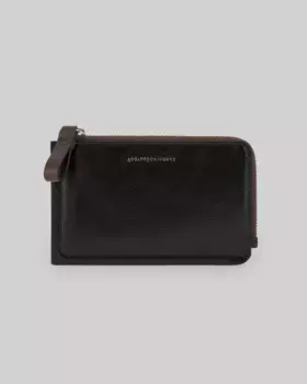 Женский кошелек из ответственной блестящей кожи Adolfo Dominguez, черный
