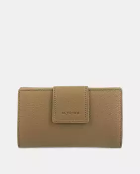 Женский кошелек из яловой кожи черного цвета El Potro, цвет Camel