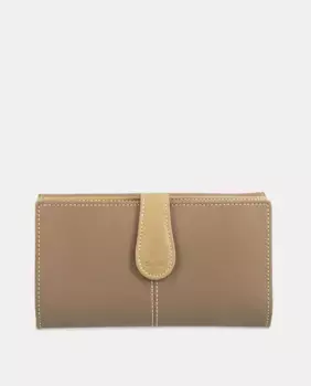 Женский кошелек из воловьей кожи и канвы черного цвета El Potro, коричневый