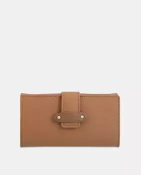 Женский кошелек из воловьей кожи и холста El Potro, цвет Camel