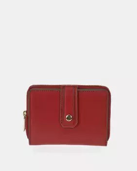 Женский кошелек-кошелек из кожи черного цвета Pierre Cardin, красный