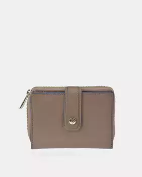 Женский кошелек-кошелек из кожи черного цвета Pierre Cardin, цвет Topo