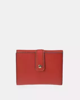 Женский кошелек-кошелек из кожи черного цвета Pierre Cardin, красный