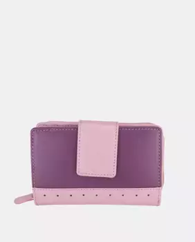 Женский кошелек-кошелек среднего размера из кожи цвета фуксии и фиолетового цвета Yancci