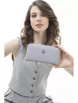 Женский кошелек под кожу BENETTON, светло-серый