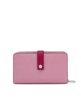 Женский кошелек с двумя отделениями Один из них застегивается на кнопку, а другой на молнию Tous, розовый