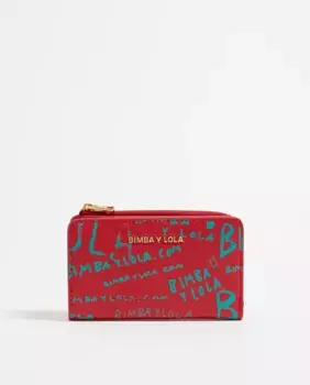 Женский кошелек с гравировкой под крокодила Bimba y Lola, красный