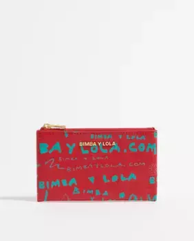 Женский кошелек с гравировкой под крокодила Bimba y Lola, красный