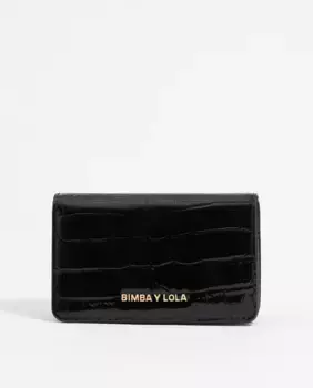 Женский кошелек с гравировкой под крокодила Bimba y Lola, черный