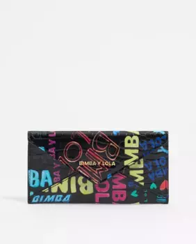 Женский кошелек с гравировкой под крокодила Bimba y Lola, черный