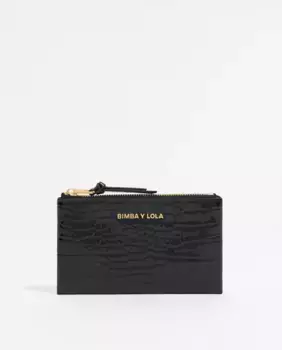 Женский кошелек с гравировкой под крокодила Bimba y Lola, черный