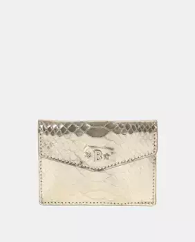 Женский кошелек с гравировкой змеиного золотого цвета Brownie, золотой