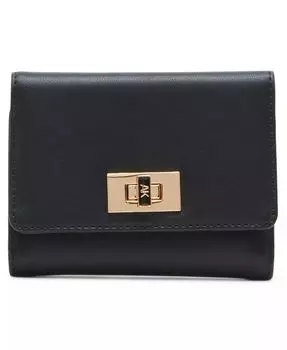 Женский кошелек с клапаном и эмалированным поворотным замком Anne Klein, красный