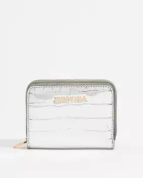 Женский кошелек с клапаном из крокодиловой кожи Bimba y Lola, серебрянный