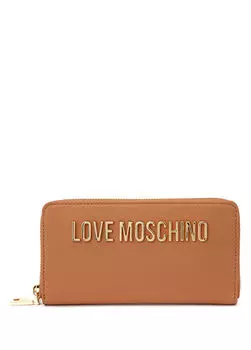 Женский кошелек с коричневым логотипом Love Moschino, коричневый