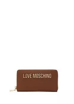 Женский кошелек с логотипом Love Moschino, коричневый