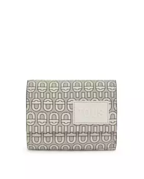 Женский кошелек с застежкой на кнопку и принтом Tous, бежевый