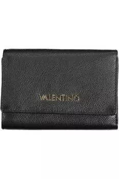 Женский кошелек Valentino Bags с золотым логотипом, черный