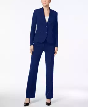 Женский костюм из 3 предметов Missy & Petite Executive Collection: брюки и юбка Anne Klein, синий