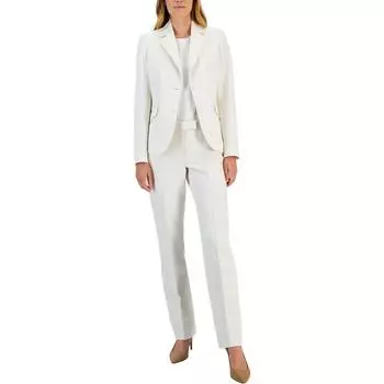 Женский костюм из полиэстера с воротником и двумя пуговицами Anne Klein, цвет anne white