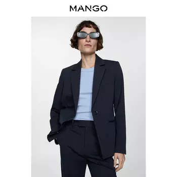 Женский костюм Mango с одной пуговицей деловой, темно-синий