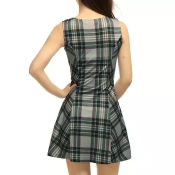 Женский костюм на Хэллоуин с круглым вырезом и без рукавов, клетчатое мини-платье трапециевидной формы и расклешенное платье ALLEGRA K, красный