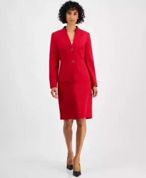 Женский костюм с блейзером и юбкой-карандаш Regular & Petite Le Suit, красный